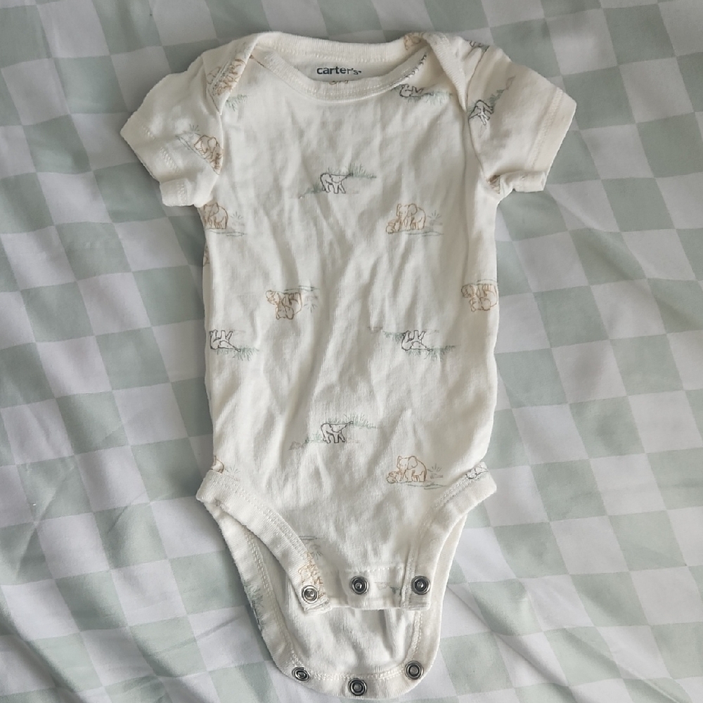 Carter's Cream Animal-Print Baby One-Piece Bodysuit